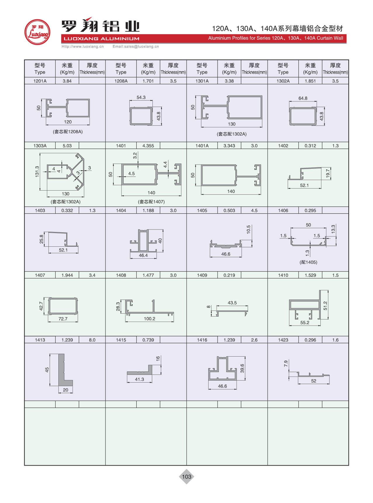 120A、130A、140A系列幕墻