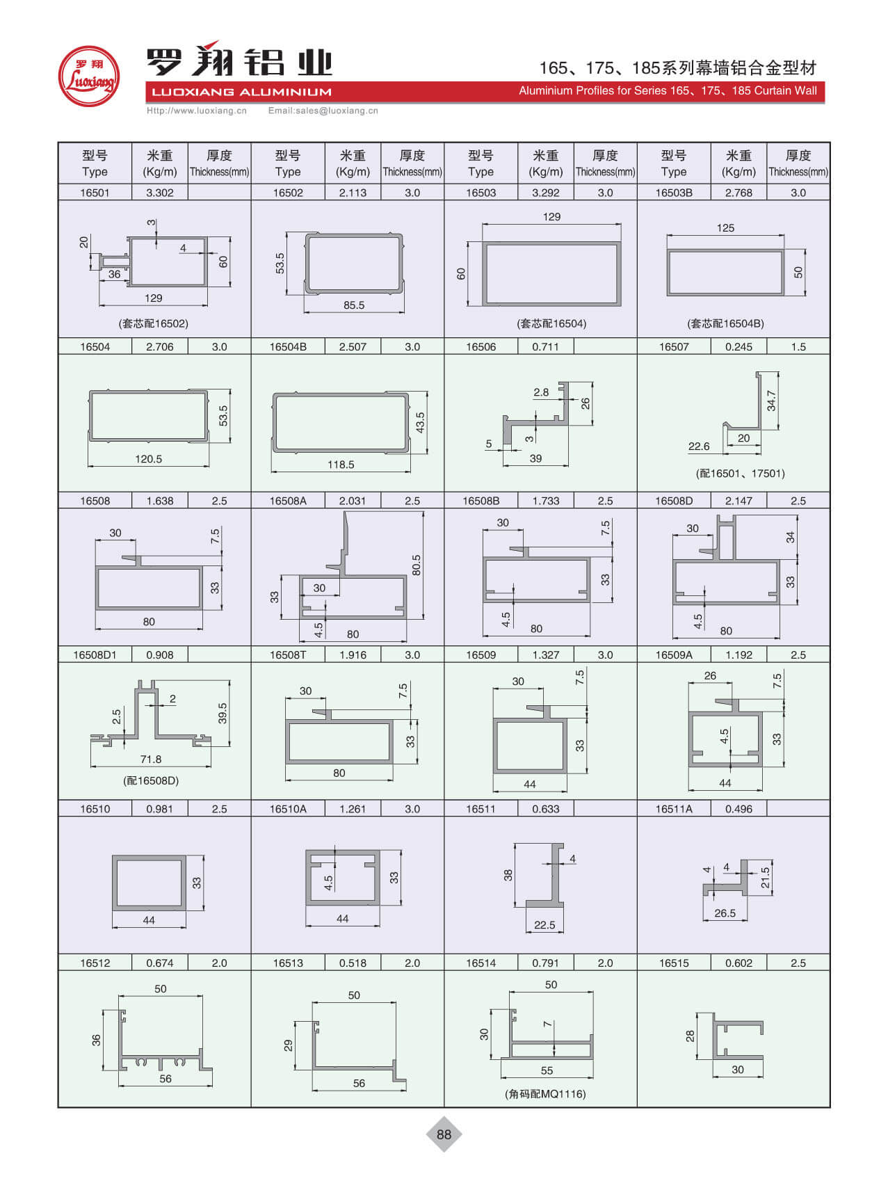 165、175、185系列幕墻