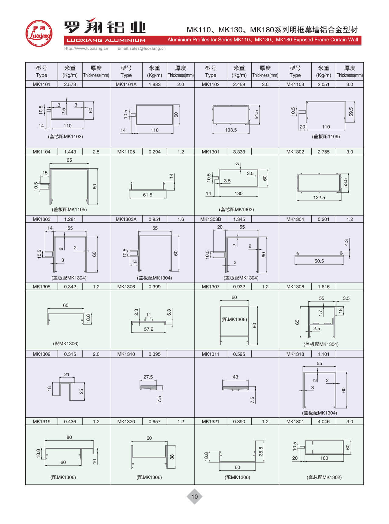 MK110、MK130、MK180系列常規(guī)幕墻