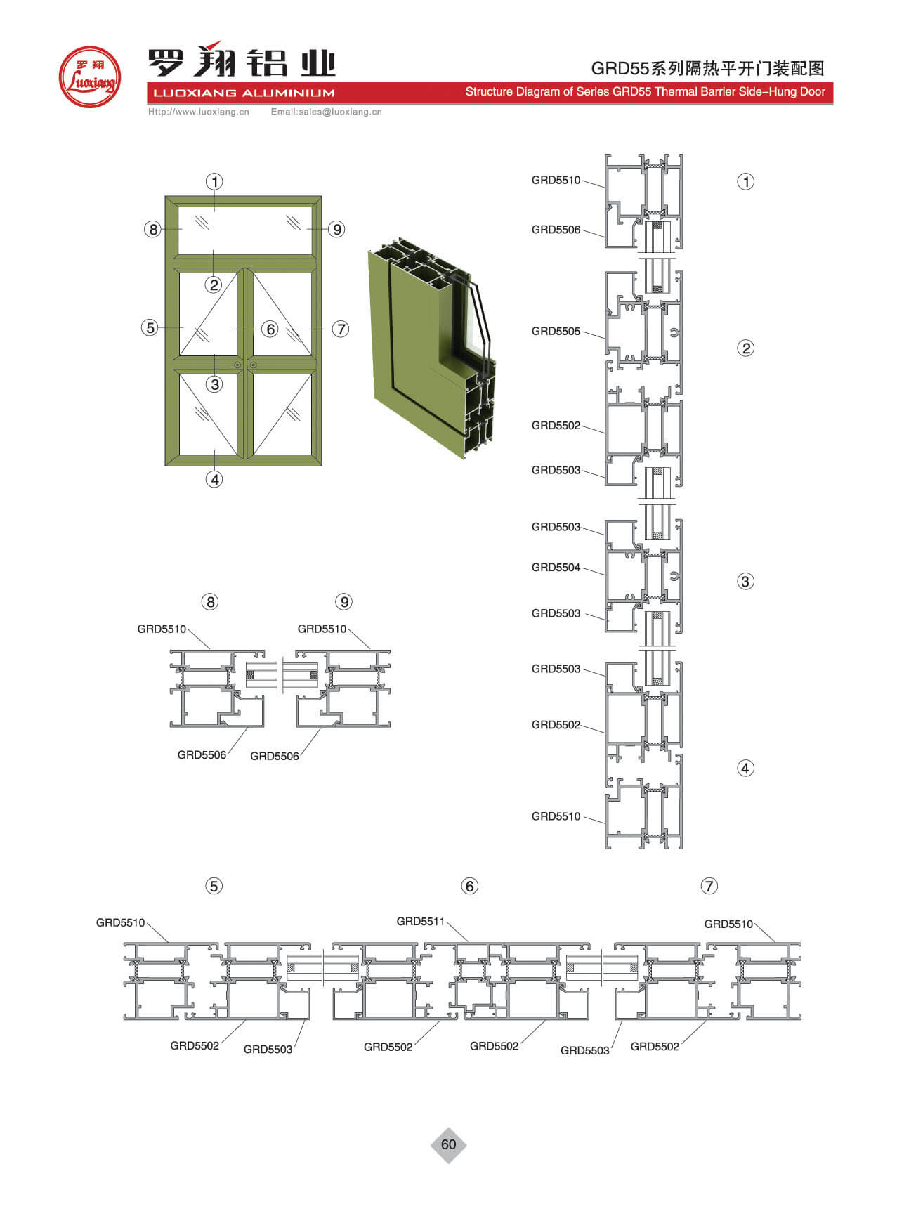 GRD55系列隔熱平開(kāi)門